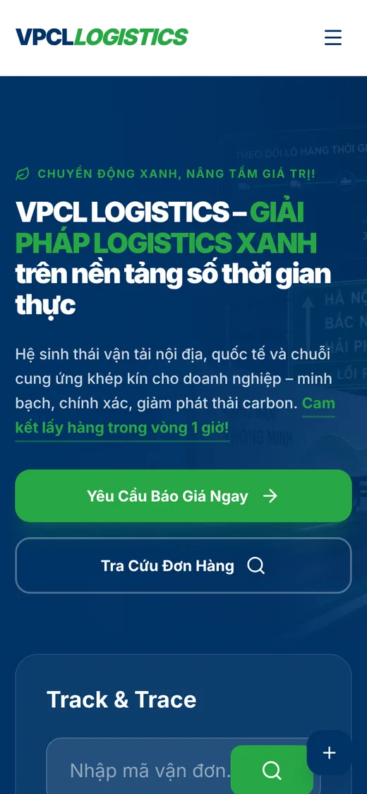 Hệ thống vận hành VPCL Logistics trên điện thoại