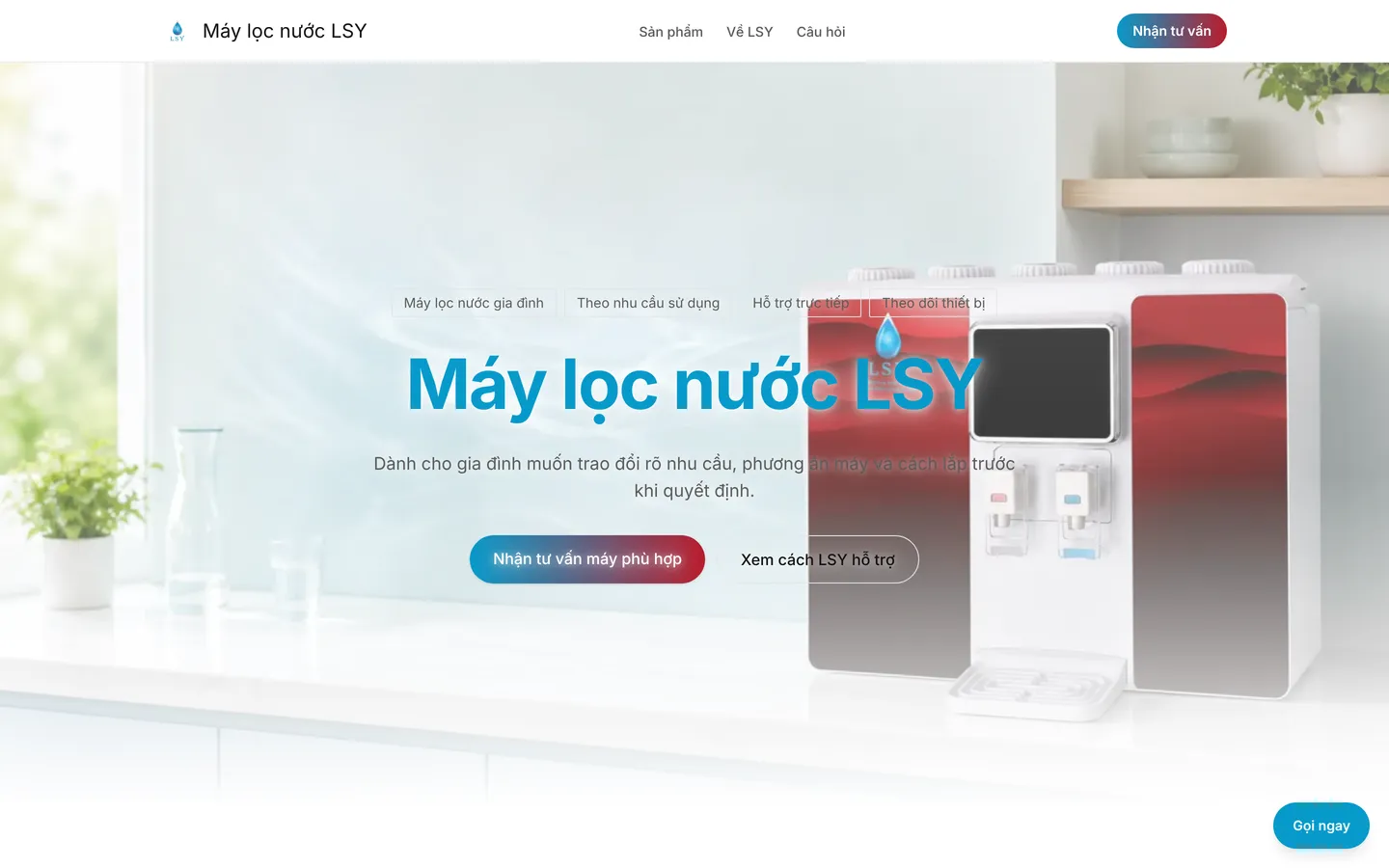 Website, Mini App và ứng dụng giám sát máy lọc nước LSY trên máy tính
